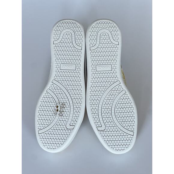 Versace Baroco Men\'s White/Gold Leather Sneakers 9 US (42 Euro) 1016936 NIB